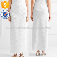 Nova Moda Branco Stretch-knit Maxi Saia Lápis DEM / DOM Fabricação Atacado Moda Feminina Vestuário (TA5175S)